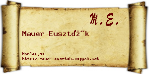 Mauer Euszták névjegykártya